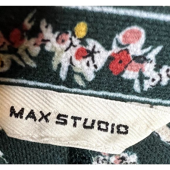 Max Studio Dress Woman's Size Medium (Please see measurements) Dark Green Floral - Picture 4 of 12